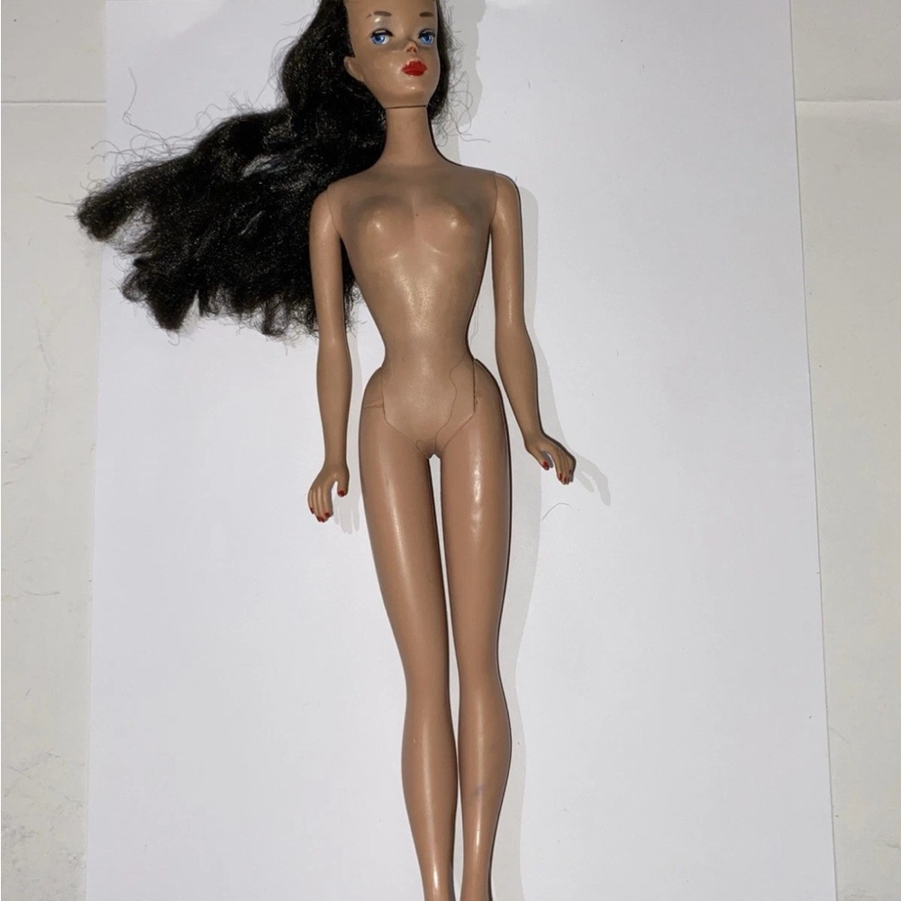Vintage #4 Ponytail Barbie Brunette Blue Eyes 850 Vinyl Carry Case Swimsuit Lot - Picture 6 of 14